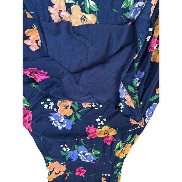 Anthropologie Plus Maeve Vivienne Multicolor Floral Maxi Dress‎ Blue Size 14 - Picture 12 of 13